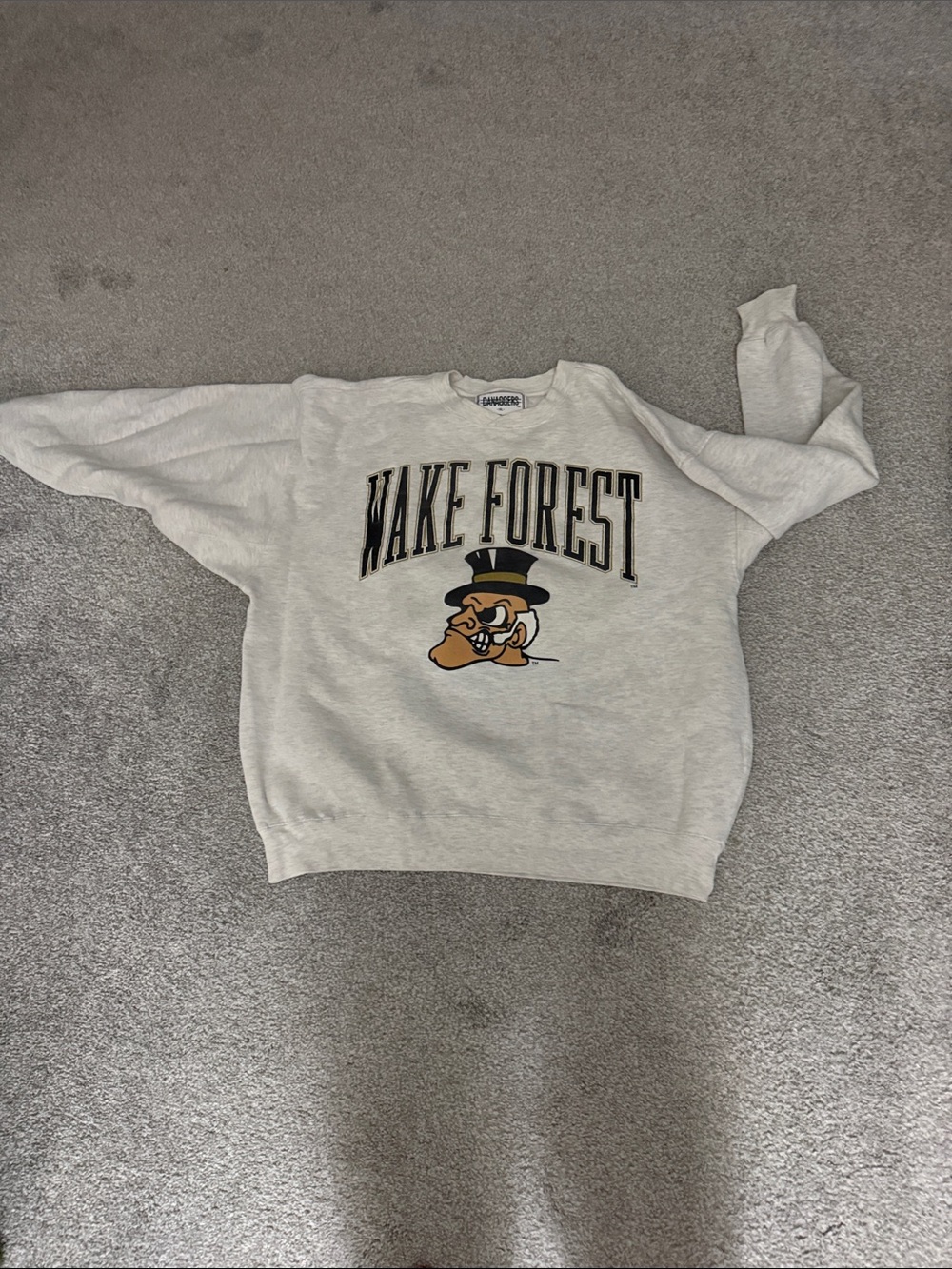 Wake Forest Crewneck Sweatshirt in Light Gray with Mascot Logo